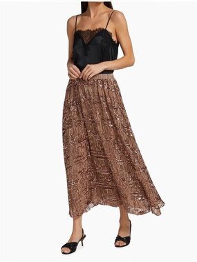 En Saison Romi‎ Bronze Sequin Midi Skirt